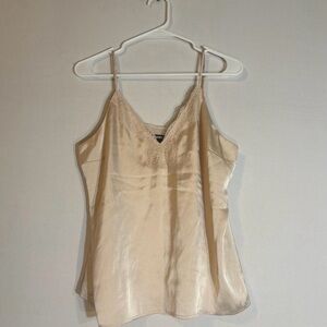 Express Satin Lace-Trim Camisole - Cream